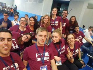 AEGEE-Barcelona & AEGEE-Thessaloniki (our Twin Antenna) wearing our T-Shirts
