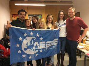 Tekla with the board and members of AEGEE-München