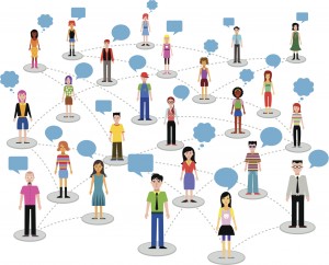 social network - people and speech bubbles