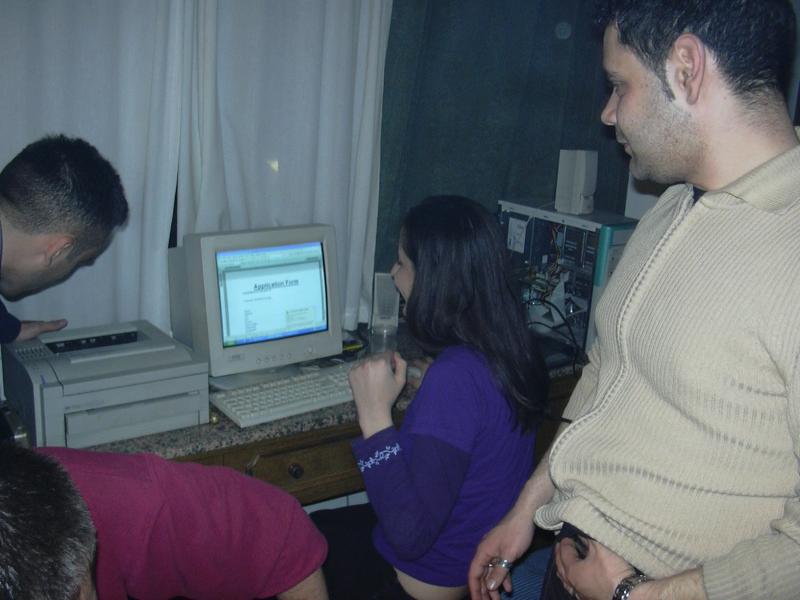 Spring AGORA 2004 (22.04.2004 - 25.04.2004) - Preparations - 7: When everybody was drunk, JC started to print candidature forms for the open positions...