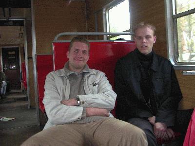 4: Stefan and Bram in the train from Rumia to Gdansk.