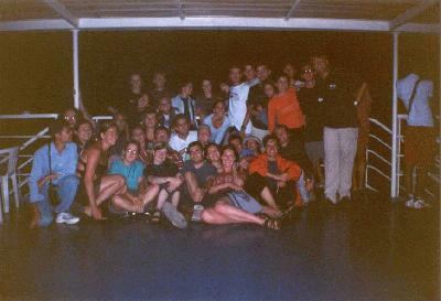 6: Group photo at the boat from Pátra to Corfu