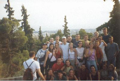 11: Group photo on the hill, again with a nice view on Thessaloniki.