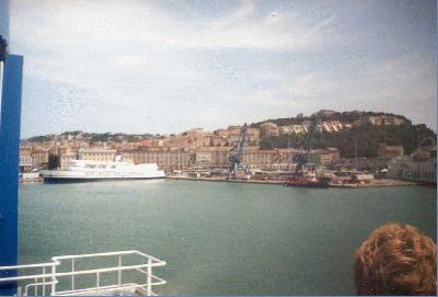 1: Departure by boat from Ancona (IT) with a view on the port