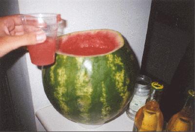 3: Eastern European water melon filled with strong drink.