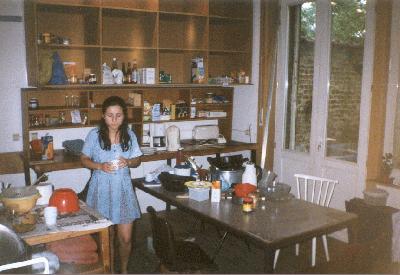9: Diana in the clean kitchen.