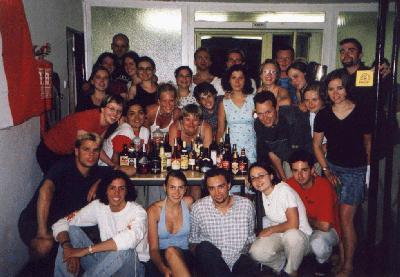 1: International Drinking Party at the very beginning, with all particpants and all drinks...:)