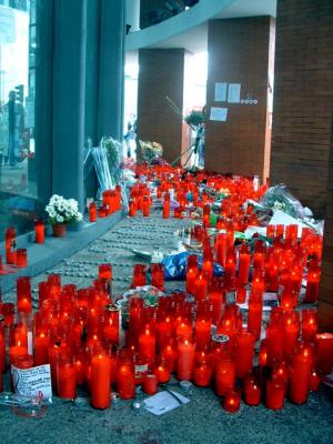 2: Candles at Atocha Station, heart of horror and wisdom, place of pilgrimage