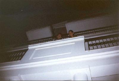 5: While party was downstairs, Sotiris and Stella stayed at the balcony