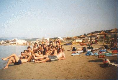 1: Relaxing at beach of Corfu