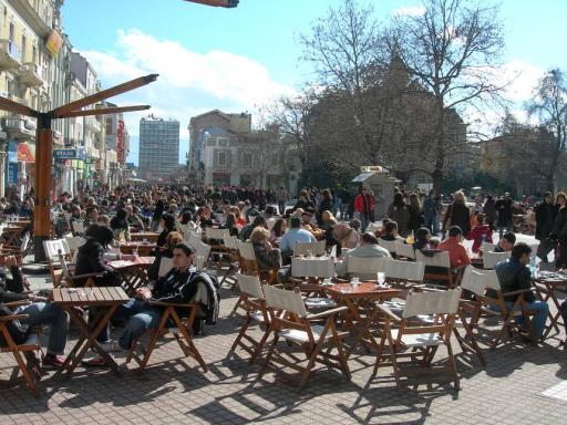 3: Nice open air cafes in Plovdiv.