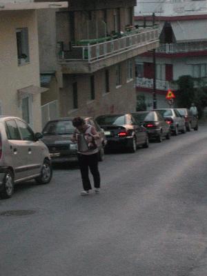 37: Just a few streets outside the residence in Thessaloniki, somewhere more uphill. The sun was about to set, the streets were empty and silent, and there was this woman walking slowly, playing this very sad song on her accordeon.. a real nice setting!