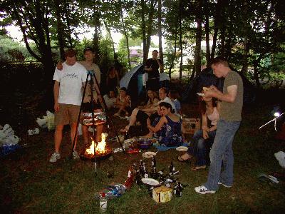 1: The tents are up, the grill's on...