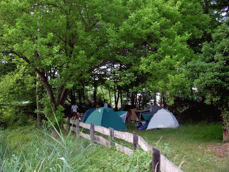 2: Our tent camp near Breisach (Freiburg, Germany) next to the Rhine river.