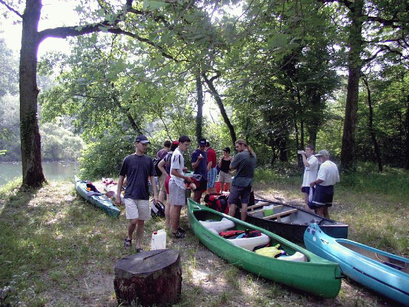 14: Getting prepared for the canoe trip.
