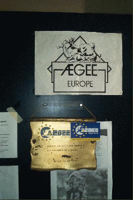 1: New location of the golden plate: on the door of the board room in the office of AEGEE-Enschede